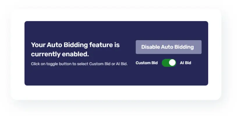 Bidswala settings toggle preview